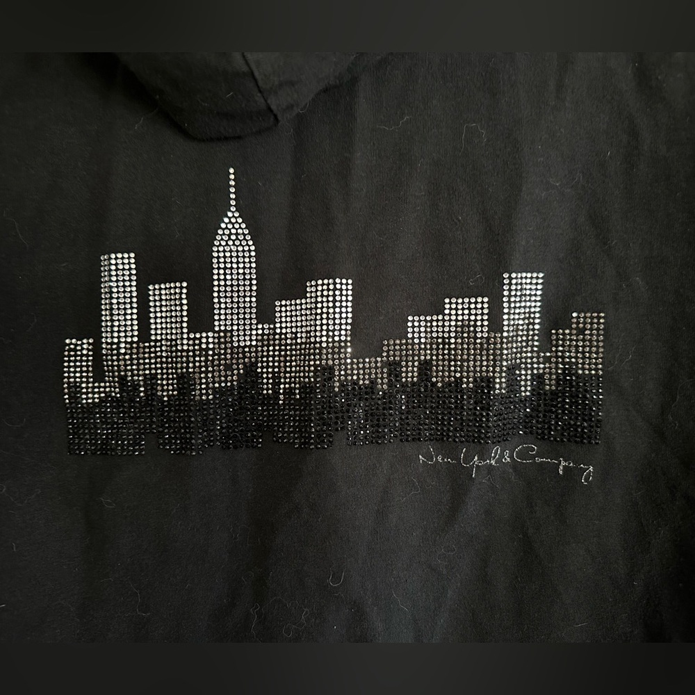 New York & Company New York City Skyline Zip Up Hoodie